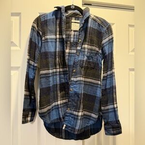 Blue, XS, Hollister Flannel